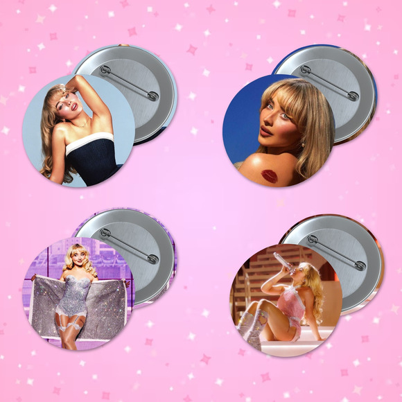 Sabrina Carpenter 1.5 inch Pin Back Button Set 4 pack Music Pop Espresso Pins - Picture 1 of 1